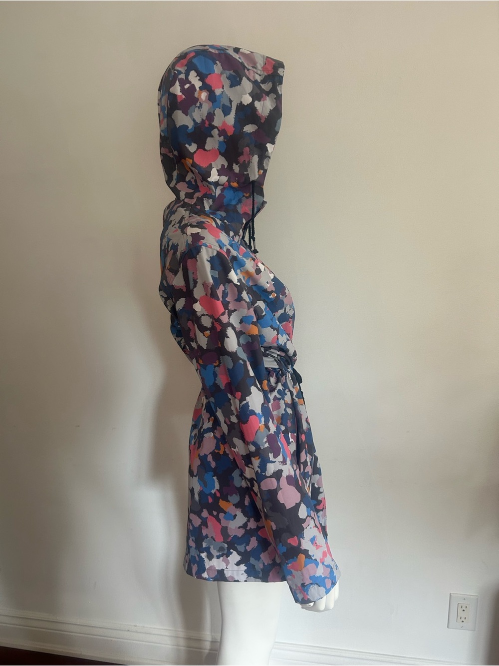 Abstract Print Drawstring Windbreaker - Multicolor - Picture 3 of 9